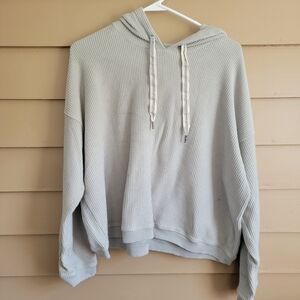 aerie Light Sage Ribbed Hoodie